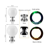 Solar Pillar Light Round Ball Stainless Steel Base Product Parameters.
