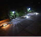 Solar Stainless Steel Landscape Lights, Night Scene.