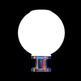 Solar Pillar Light Round Ball Stainless Steel Silver Base