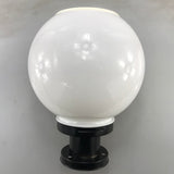 Solar Pillar Light Round Ball Stainless Steel Black Base.