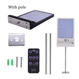 Solar Lights Three Lighting Modes With Remote Controller With Pole
