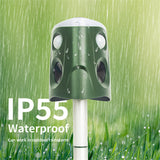 Solar Ultrasonic Animal Repeller | 360° PIR Motion Sensor | Waterproof for Outdoor Garden & Yard