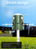 Solar Ultrasonic Animal Repeller | 360° PIR Motion Sensor | Waterproof for Outdoor Garden & Yard