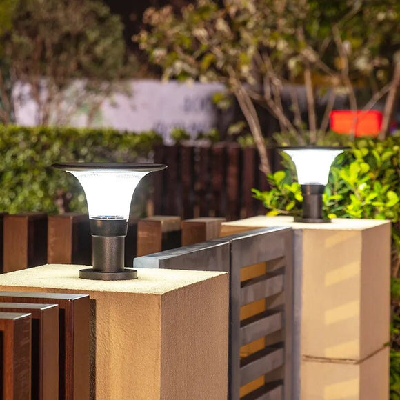Solar Pillar Lights Waterproof For Home Villa Gate Garden Lighting