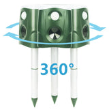 Solar Ultrasonic Animal Repeller | 360° PIR Motion Sensor | Waterproof for Outdoor Garden & Yard