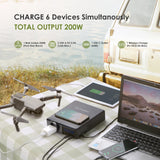 S200 portable solar power station powering laptop phone and small appliances off-grid- more details