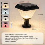 Solar Pillar Light Outdoor Post Cap Lantern dimensions details