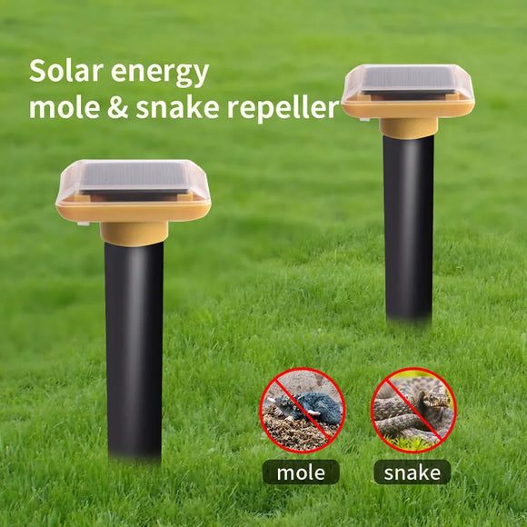 Solar Snake & Mole vibrating Repellent, Waterproof Outdoor for Garden & Farm