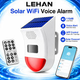 Solar wifi security alarm features
