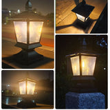 Solar Outdoor Post Lights – Warm White Dusk to Dawn Lantern