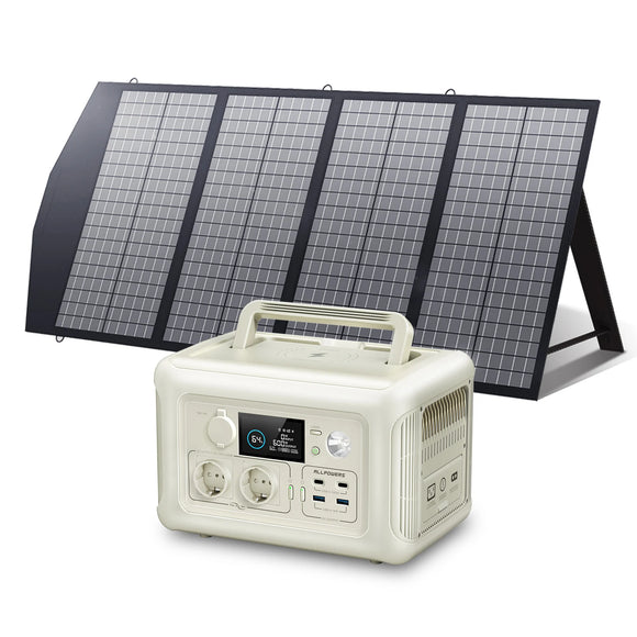 Solar Portable Power Station with Solar Panel for Home Backup and Outdoor Activities