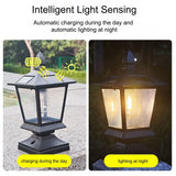 Solar Outdoor Post Lights – Warm White Dusk to Dawn Lantern-intelligent light sensing