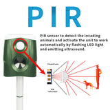 Solar Ultrasonic Animal Repeller | 360° PIR Motion Sensor | Waterproof for Outdoor Garden & Yard