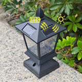 Solar Outdoor Post Lights – Warm White Dusk to Dawn Lantern- solar panel shown