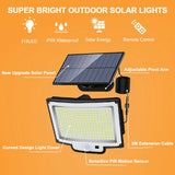 Solar Flood Lights With Motion Sensors Security and Outdoor Waterproof Features.