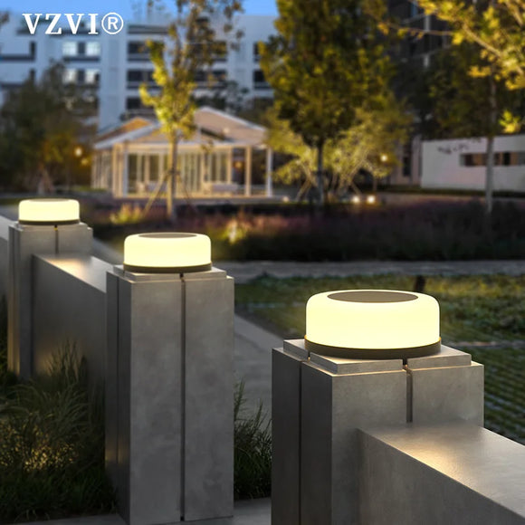 Solar Garden Pillar Light For Villa Entrance
