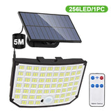 Showing front view of Solar Flood Light with Remote Control 256 LED