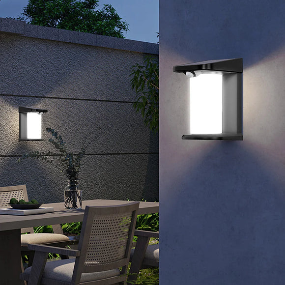Showing Solar Motion Sensor Wall Light Outdoor Backyard at Night
