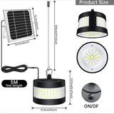 Showing product dimensions of Solar Pendant Light with Remote Control