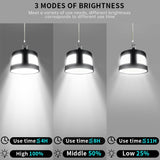 Showing Solar Pendant Lights With Remote Control 3 Modes of Brightness.