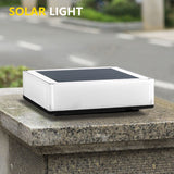 Showing front view of Solar Pillar Lamp with RGB Colour