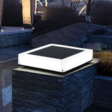 Showing night vision white colour of Solar Pillar Lamp with RGB Colour 