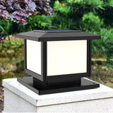 Showing front view of Solar Pillar Light – Waterproof, Durable Design with Four Colour Modes