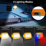 Showing the Solar Portable Light with Power Bank. 4 Working Lighting Modes