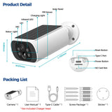 Solar Security Camera Outdoor WiFi, Wireless CCTV, Colour Night Vision, PIR Motion Detection-Product Details