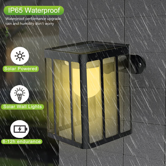 Showing Solar Security Wall Lights Motion Sensor With 3 Lighting Modes, Features 