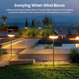 Showing Solar Swaying Pathway Lights,  for Yard, Lawn & Garden Decor at night