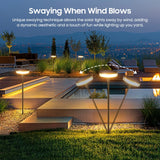 Showing Solar Swaying Pathway Lights, when the wind blows