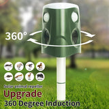Solar Ultrasonic Animal Repellent, 360-degree induction