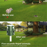 Solar Ultrasonic Animal Repellent in action