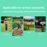 Solar energy mole and snake repellent multiple applications