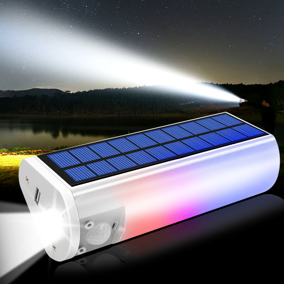 Showing front view of Portable Solar Flashlight – Torch with USB Phone Charger