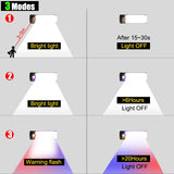 Showing lighting modes of Portable Solar Flashlight – Torch with USB Phone Charger