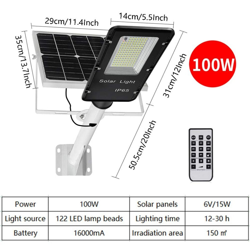 Solar Street Light – Weatherproof, Smart Light Sensor & Remote Control