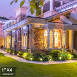 Showing application at night of Solar Garden Lights 10-Pack 