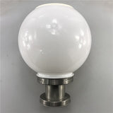 Showing front view of Solar Pillar Light Round Ball Stainless Steel Base 