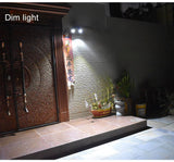 showing night scene, dim light of Solar Security Spotlight – Double Head Adjustable Angle with Motion Sensor