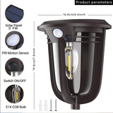 Showing Product Parameters of Solar Wall Light with Motion Sensor 