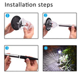 Showing Stainless Steel Solar Garden Lights, Installation Steps.