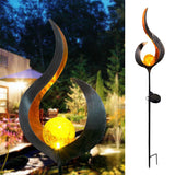 Solar Garden Lights Solid Flame Iron Outdoor Lamp