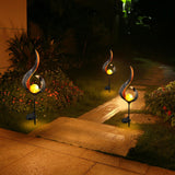 Solar  Garden Lights Solid Flame Iron Outdoor Lamp